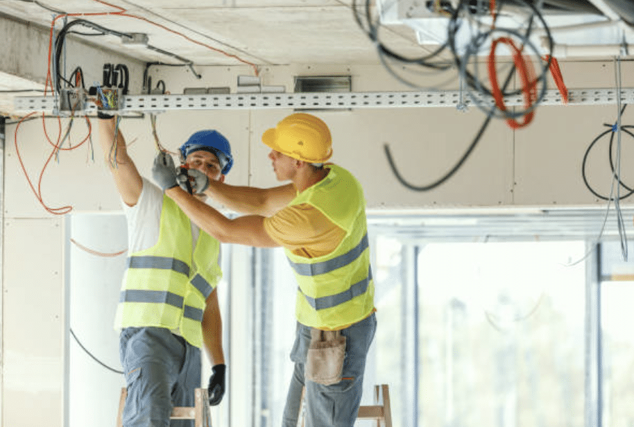 electricians installing home electric